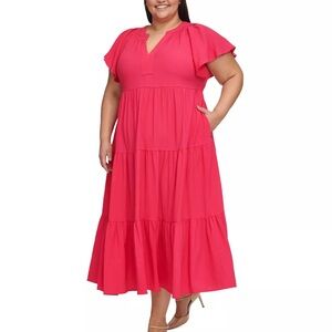 chinese dress ladies Woman Within Plus Size Gauze Tiered Dress main image 1